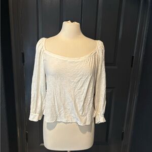 Women's White Long Sleeve Top